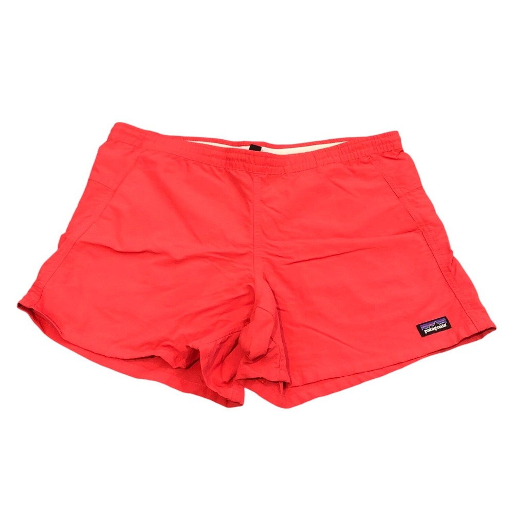 Patagonia Baggies Shorts Womens S Red Elastic Waist Nylon Outdoor Athletic